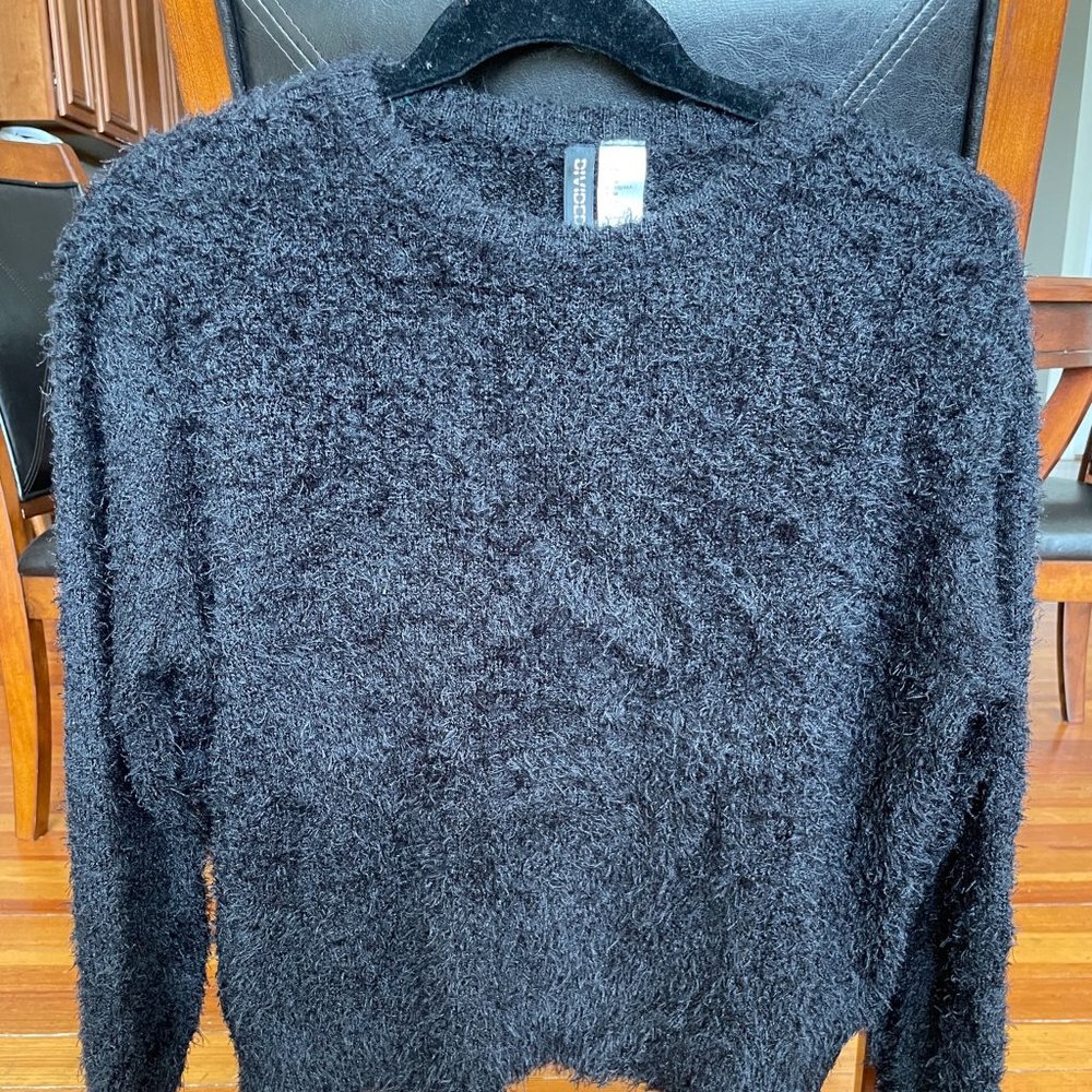 Black fuzzy comfy sweater